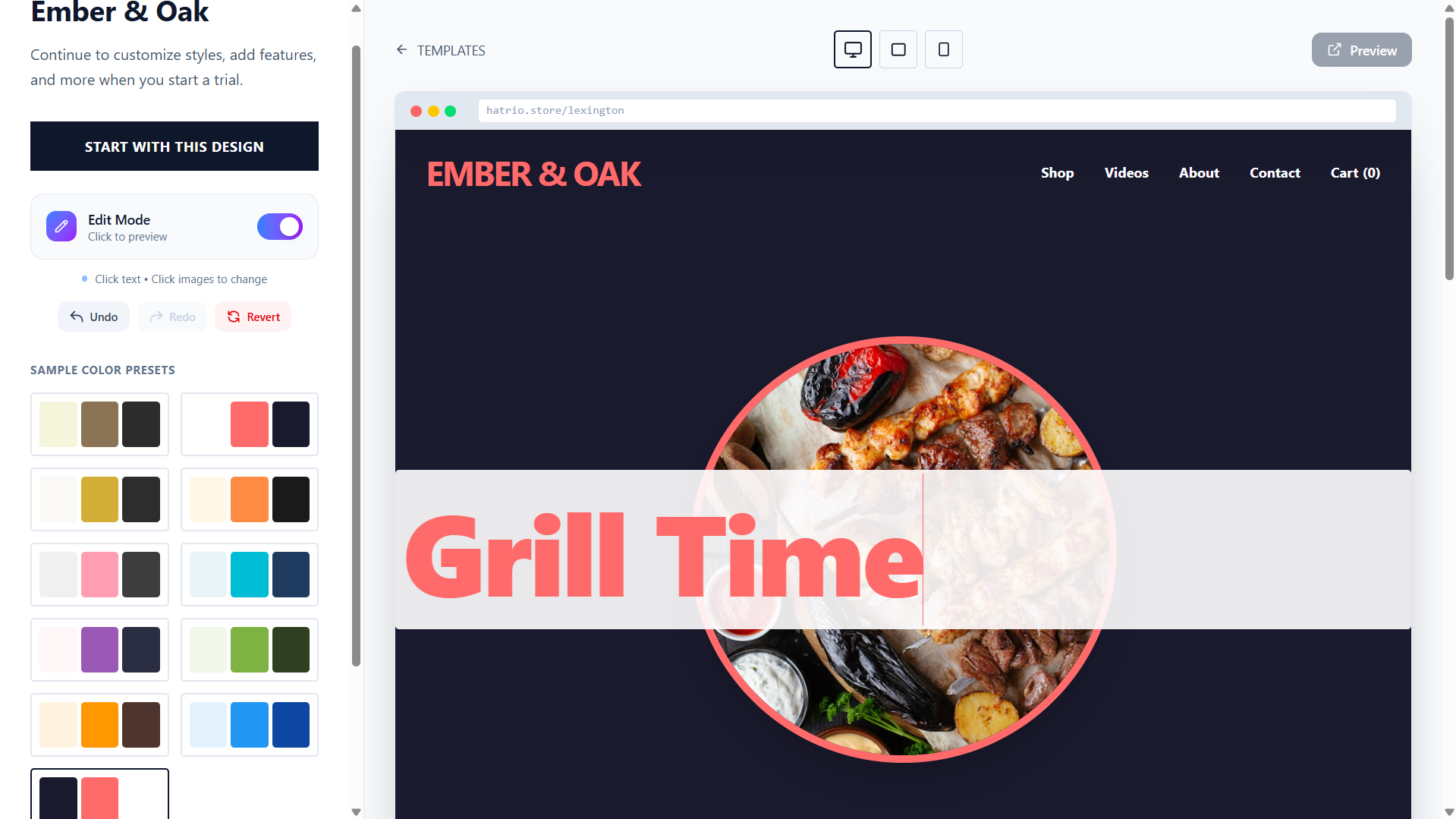 Template Editor Active